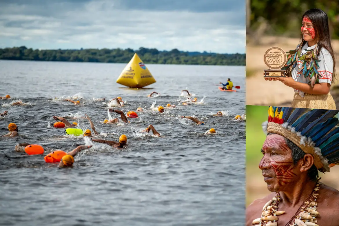 Maratona Aquática 'Rio Negro Challenge Experience' reúne mais de 80 atletas em aldeia indígena sustentável