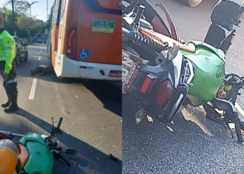 Mototaxista morre com a cabeça esmagada ao cair debaixo de roda de ônibus em Manaus