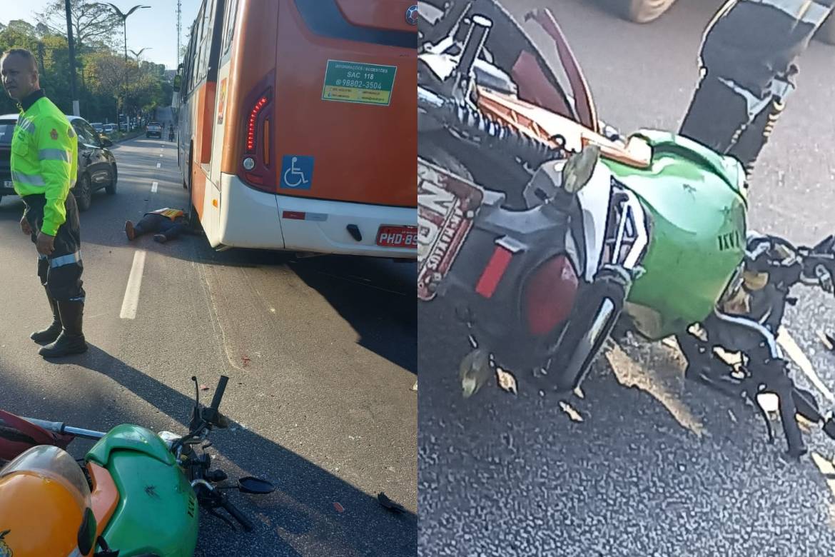 Mototaxista morre com a cabeça esmagada ao cair debaixo de roda de ônibus em Manaus